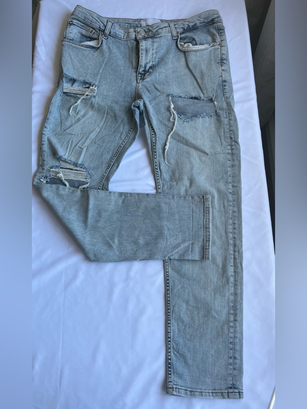 ASOS Men's Distressed Light Blue Jeans